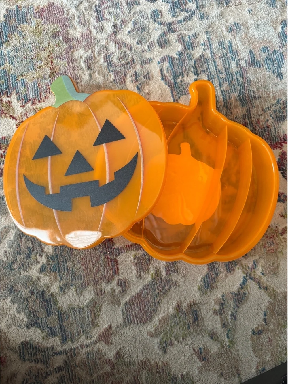 CWC Orange Pumpkin-Shaped Snack Box Halloween Candy Container